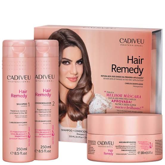 Kit Hair Remedy Cadiveu 3 PRODUTOS = Shampoo + condicionador + máscara